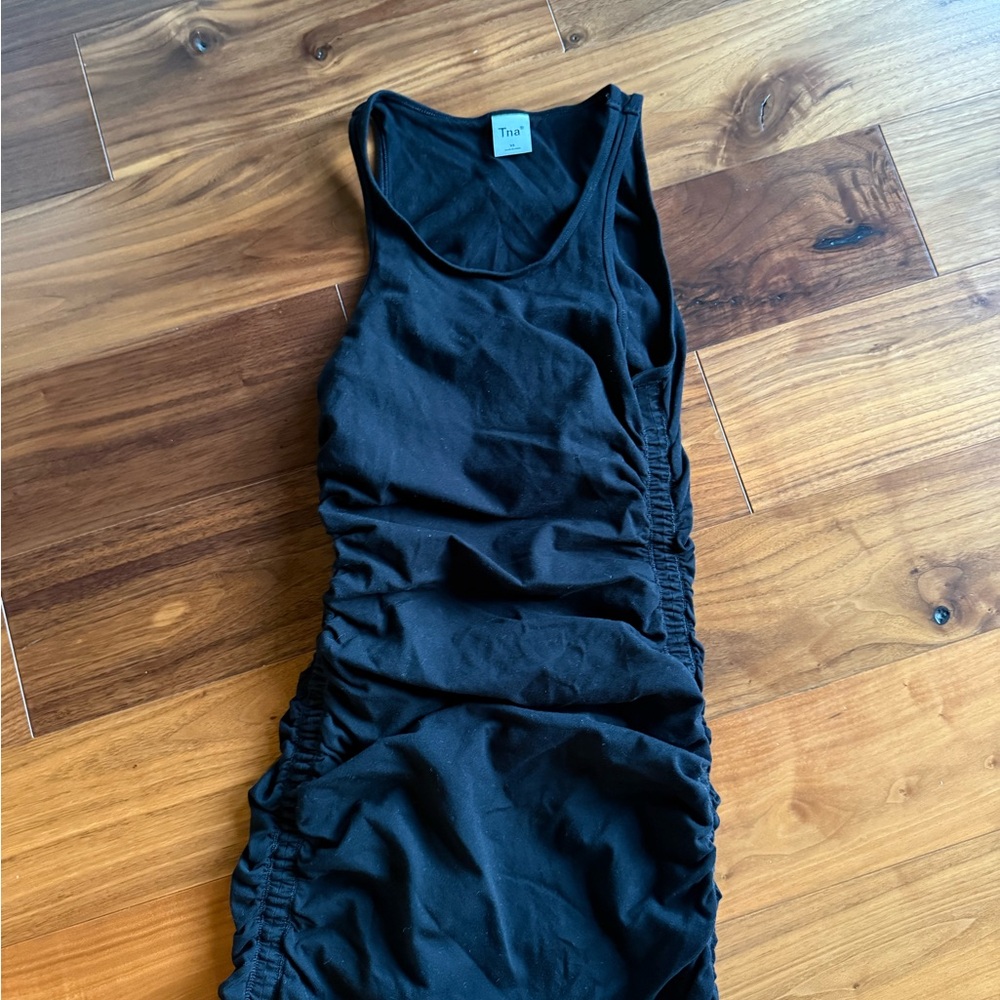 TNA Black Ruched Dress